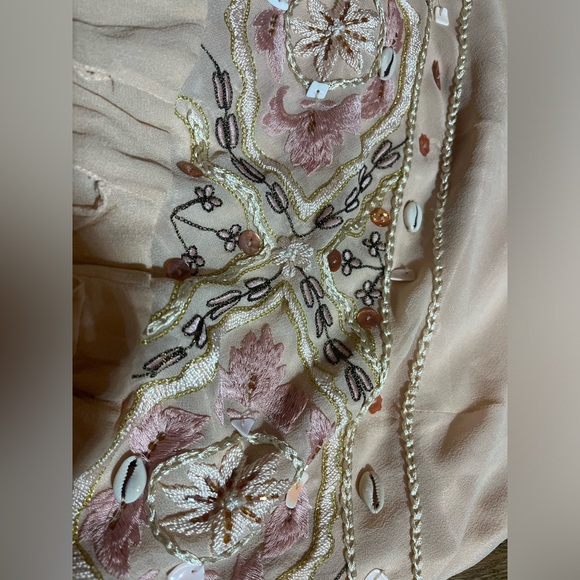 Vintage 100% Silk Beaded Dress Vintage Beaded Dress Sue Wong Dress Shell Mermaid - Picture 15 of 17